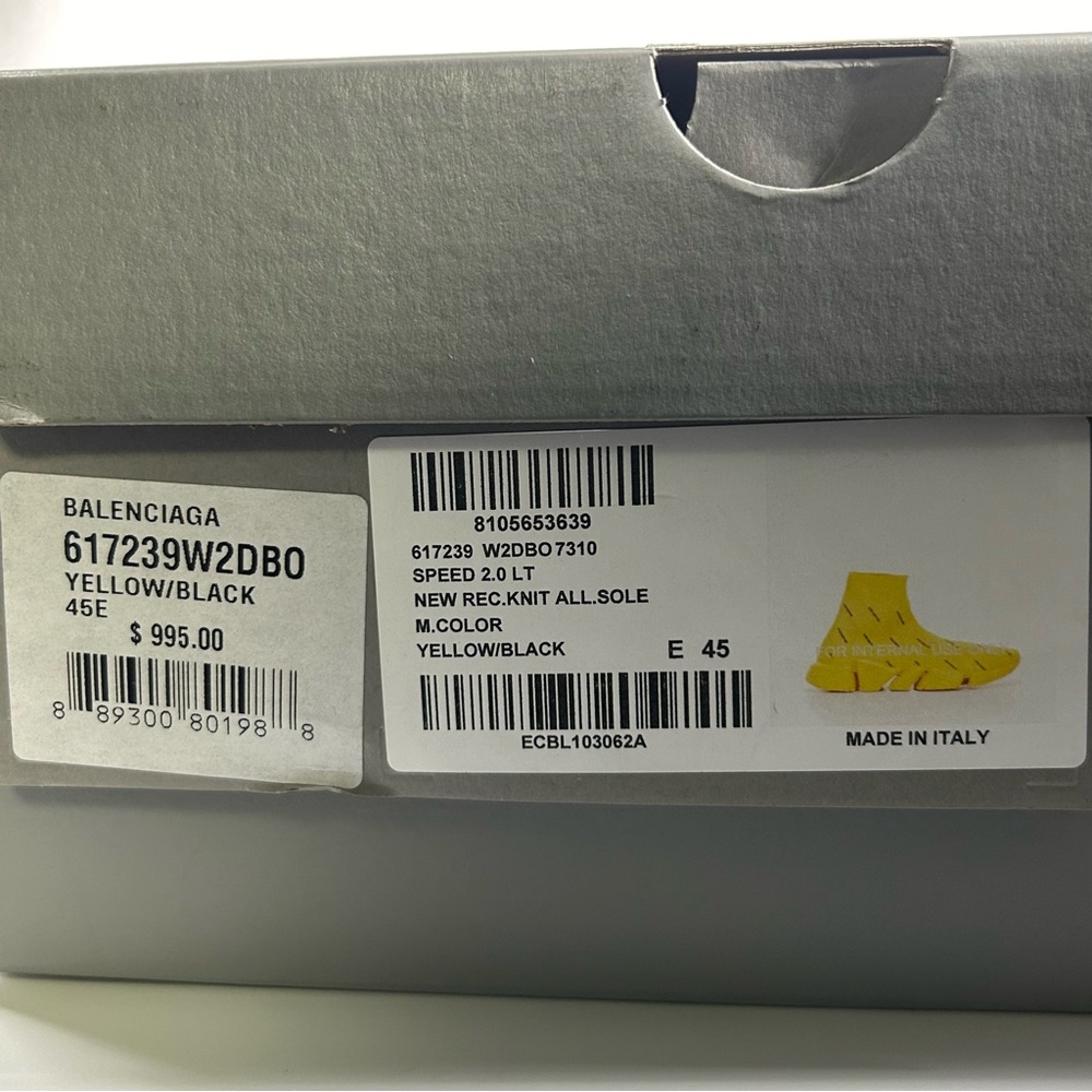 New Balenciaga Speed 2.0 Sneakers Allover Logo Size 45EU/12US - Picture 8 of 8